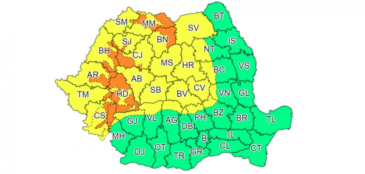 Narancssárga és sárga riasztás van érvényben